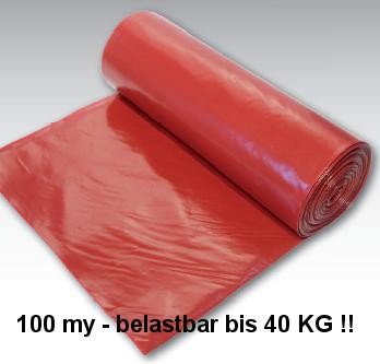 LDPE-Abfallsäcke, rot, 120 L, 15 Sack, extrem belastbar auf OBE-Boden.de